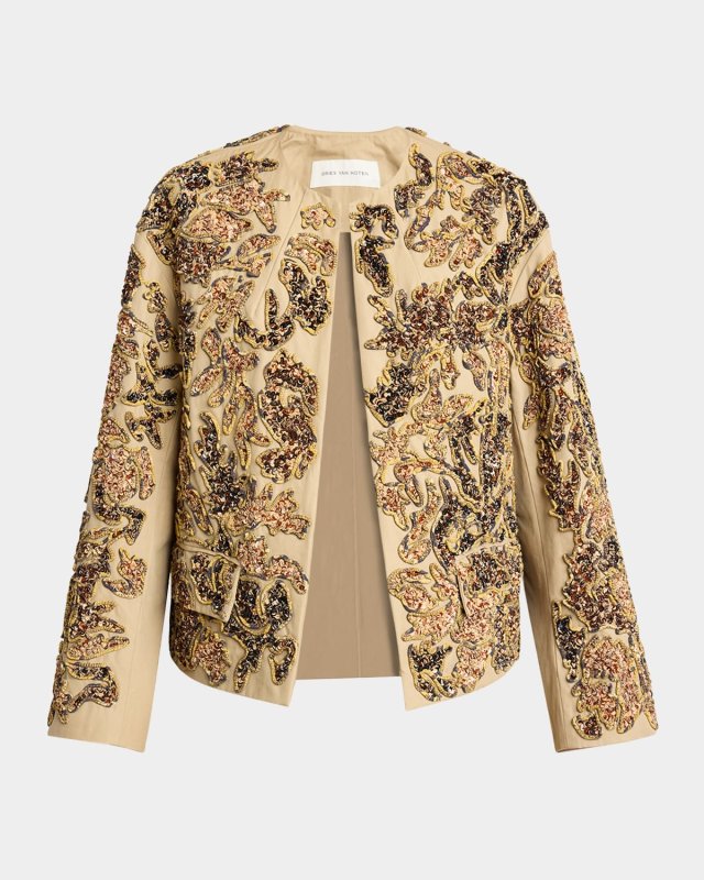Vonda Sequined Open Front Jacket